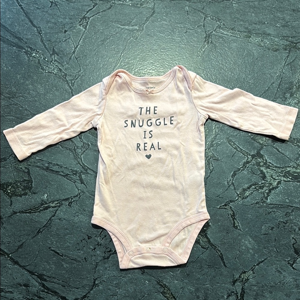 Carter's Pink Bodysuit Soft Cotton Long Sleeve